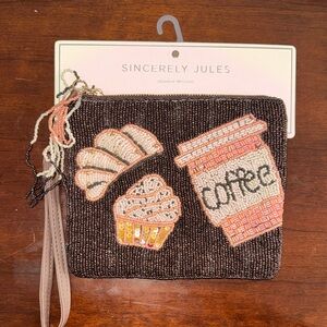 Sincerely Jules Coffee Beaded Pouch